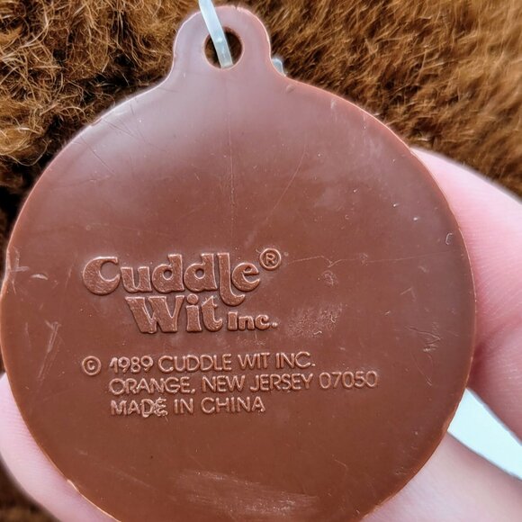 Vintage Cuddle Wit Teddy Bear Brown 1989 Stuffed Animal Plush Toy Read - Picture 4 of 12